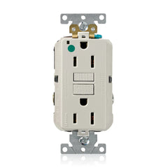 Leviton GFNT1-HGT SmartlockPro Slim Self-Test GFCI Receptacle 125 Volt 15 Amp 20A Feed-Through