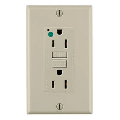 Leviton GFNT1-HGI SmartlockPro Slim Self-Test GFCI Receptacle 15 Amp 125 Volt Matching Wallplate Included