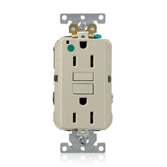 Leviton GFNT1-HGI SmartlockPro Slim Self-Test GFCI Receptacle 15 Amp 125 Volt Matching Wallplate Included