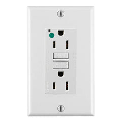 Leviton GFNT1-HGW 15 Amp 125 Volt SmartlockPro Slim Self-Test GFCI Receptacle Extra-Heavy Duty Hospital Grade NEMA 5-15R 20A Feed-Through