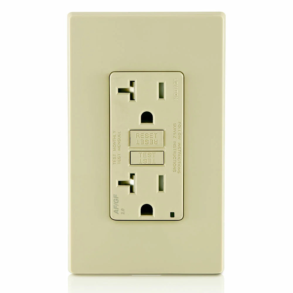 Leviton AGTR2-I 20 Amp 125 Volt Dual Function AFCI/GFCI Receptacle