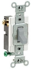 Leviton CS315-2GY 15 Amp 120/277 Volt Toggle 3-Way Commercial Spec Grade Grounding Side Wired Grey AC Quiet Switch