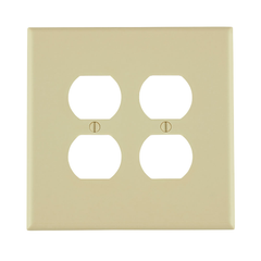 Leviton 86116 Traditional Wallplate Oversized 2-Gang Duplex Receptacle Ivory