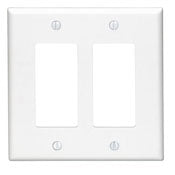 Leviton PJ262-GY 2-Gang GFCI Device Midway Size Thermoplastic Nylon Device Mount Gray Decora Wallplate