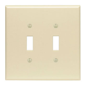 Leviton 86109 Oversized Wallplate, 2 Gang Thermoset in Ivory