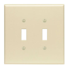 Leviton 86109 Oversized Wallplate, 2 Gang Thermoset in Ivory