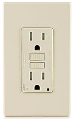 Leviton AFTR1-T Duplex AFCI Receptacle With LED Indicator, 125 VAC, 15 Amp, 2 Poles, 3 Wires, Light Almond