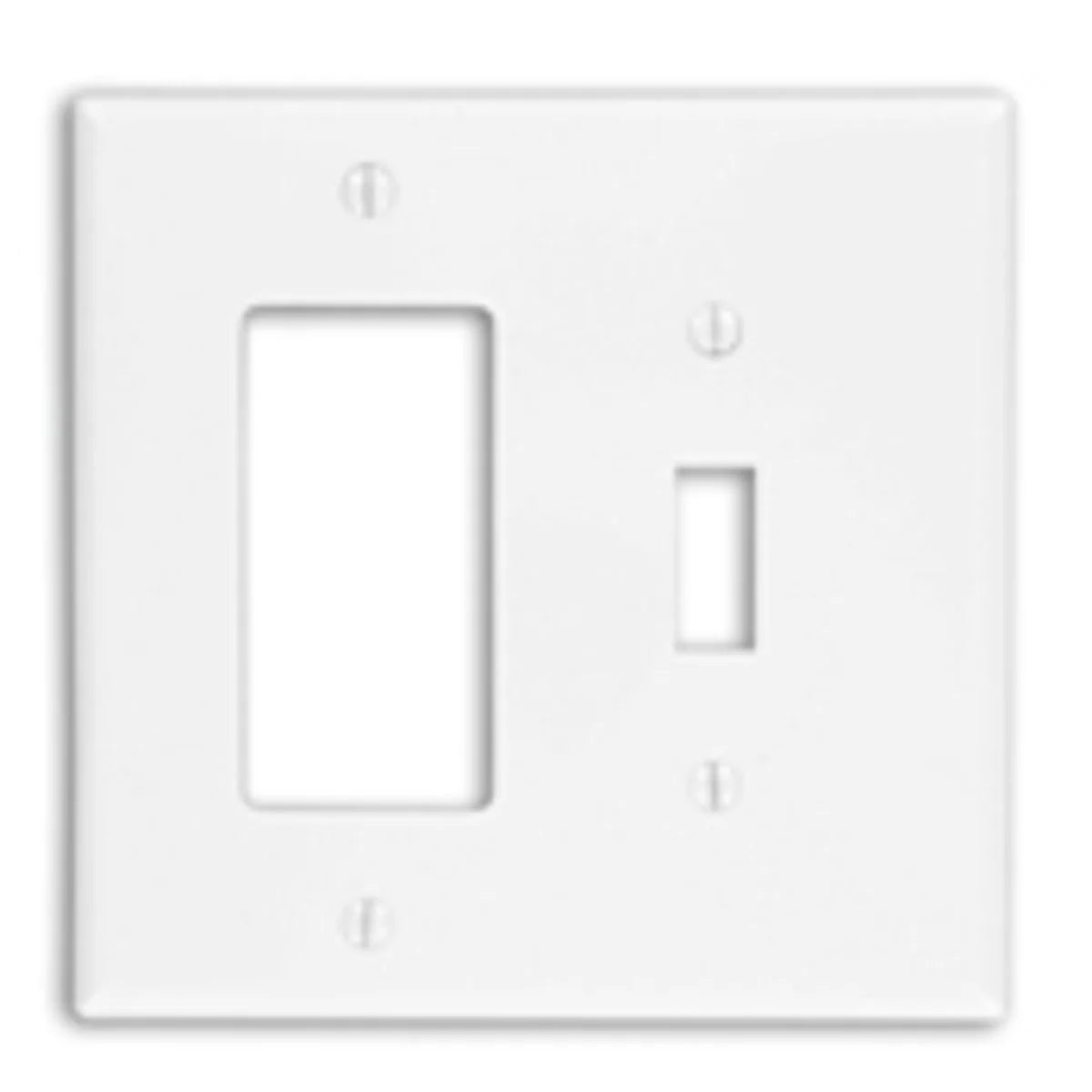 Leviton PJ126 2-Gang 1-Toggle 1-Decora/GFCI Combination Wallplate, Midway Size, Brown