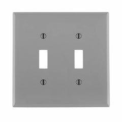 Leviton PJ2-GY 2-Gang Toggle Switch Wallplate, Midway Size, Gray