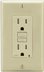 Leviton AFTR1-I AFCI Receptacle Duplex With LED Indicator 125 VAC 15 Amp