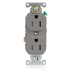 Leviton TBR15-GY Duplex Receptacle 15 Amp 125 Volt NEMA 5-15R