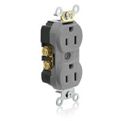 Leviton TBR15-GY Duplex Receptacle 15 Amp 125 Volt NEMA 5-15R