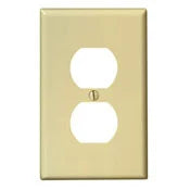 Leviton PJ8-R 1-Gang Duplex Receptacle Wallplate, Midway Size, Red