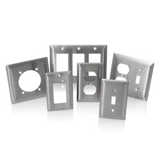 Leviton SL701 2-Gang C-Series Single 2.465 Diameter Opening Wallplate Standard Size