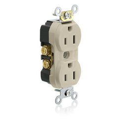 Leviton TBR15-I 15 Amp, 125 Volt, Narrow Body Duplex Receptacle, Commercial Grade, NEMA 5-15R