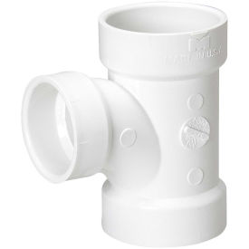 Mueller 05766 Reducing Sanitary Tee, 4 x 4 x 3 in, Hub, SCH 40/STD, PVC