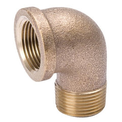 B&K 452-003NL 90 deg Pipe Street Elbow, 1/2 in, MNPT, 125 lb, Red Brass