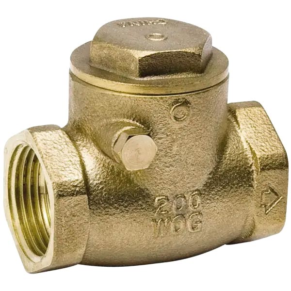 B&K 101-003NL ProLine Hard Seat Swing Check Valve, 1/2 in Nominal, FNPT End Style, Brass Body