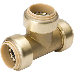 Mueller 632-004 DZR Lead-Free Brass Push-Fit Tee, 3/4-Inch