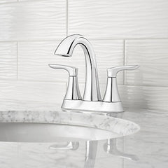 Pfister LG48-WR0C Centerset Lavatory Faucet, 1.2 gpm Flow Rate, PVD Polished Chrome