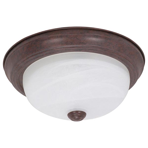 SATCO 60-206 Transitional Ceiling Light, (2) A-19 Incandescent Lamp, 120 VAC, Old Bronze Housing