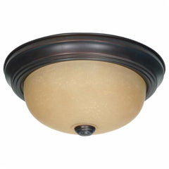 SATCO 60/1255 Flush Mount Lighting, 2 A19 Incandescent Lamp, 120 VAC, Bronze Housing