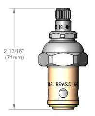 T&S Brass 007947-40 2-13/16 H, 12.36 GPM, Lead-Free, Brass, 1/4 Turn, Spindle Assembly for Faucet