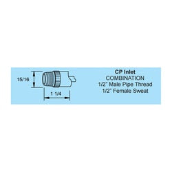 Woodford 19CP-6 Anti-Siphon Freezeless Wall Faucet, 1/2 in, MNPT x Female C, 6 in THK Wall, 125 psi