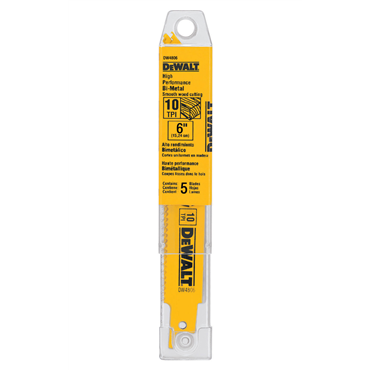 DeWalt DW4806 Multi-Material Reciprocating Saw Blades 6 Inch 10 TPI