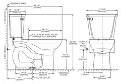 American Standard 4188A105.020 Toilet Tank with Right Hand Trip Lever (8-7/8 x 17-3/8)