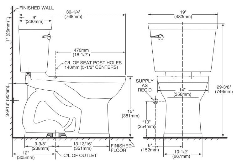 American Standard 4225A004.020 Champion Pro 1.6 gpf Toilet Tank in White