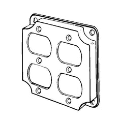 Appleton 8371N ETP Raised Square Box Cover, 4 in L x 4 in W x 1/2 in D, Duplex Receptacle