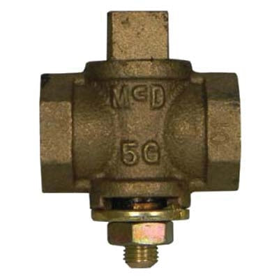 AY McDonald 4215-190 10596 Flat Tee Head Plug Valve with Check 1/2 in FNPT