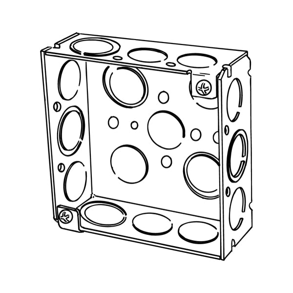 Appleton 4SEK Square Box, Steel, 21 cu-in, 16 Outlets, 16 Knockouts