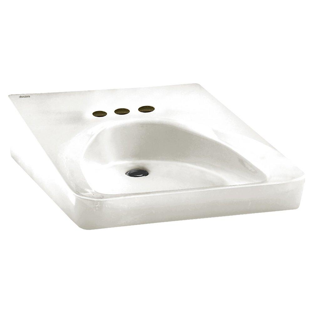 American Standard 9141.011.020 Wheelchair 20 x 27 in. Rectangular Wall Mount Bathroom Sink in White