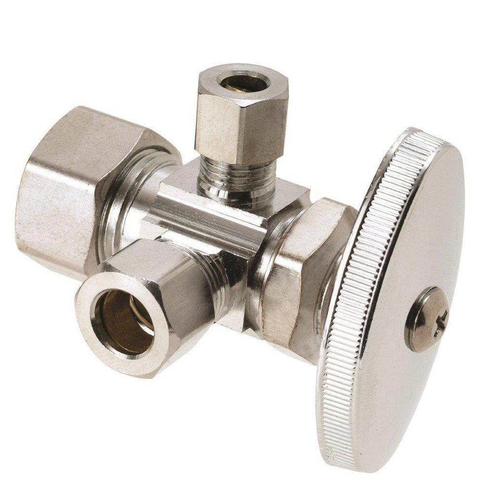 BrassCraft CR1900RXC1 Angle Supply Stop Valve, 1/2 x 3/8 x 1/4 inch, Chrome Plated