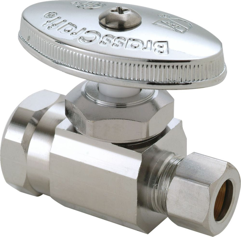 BrassCraft OR12XC Multi-Turn Water Stop, Straight Valve, 1/2 inch FIP x 3/8 inch OD Compression