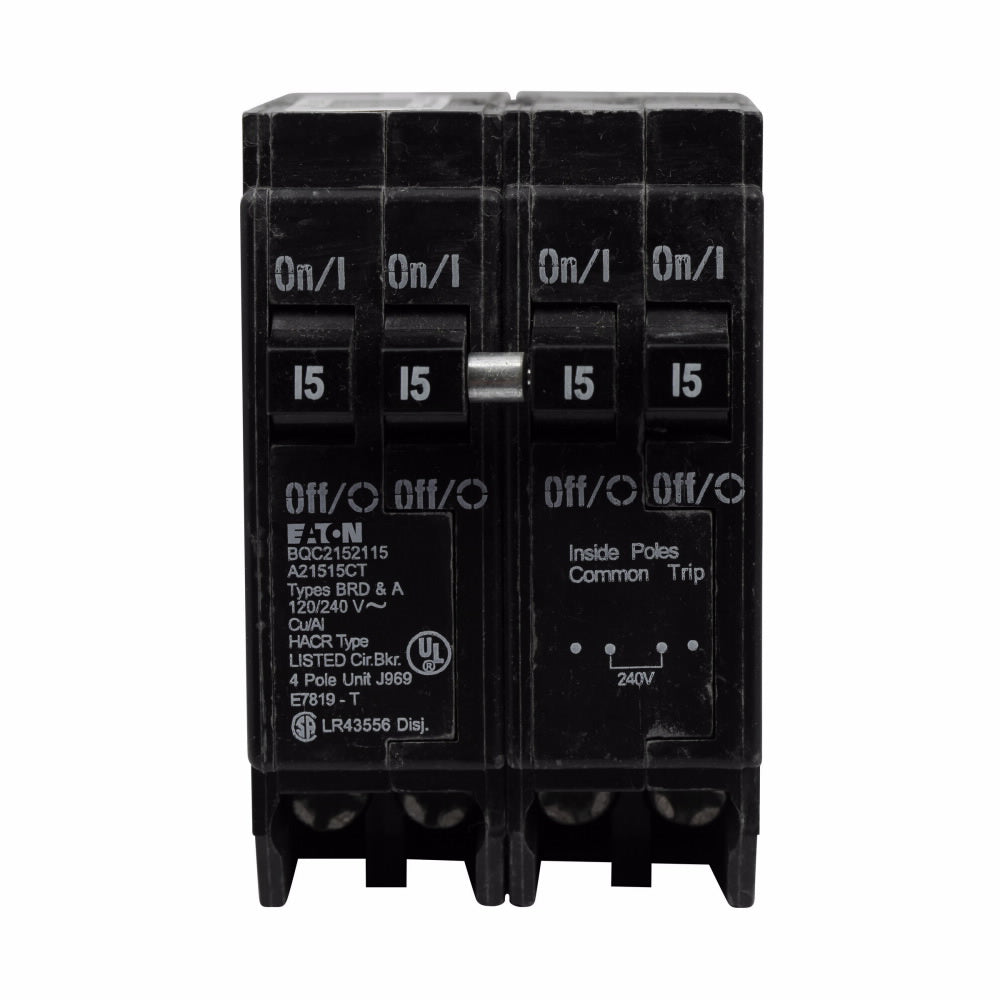 EATON BQC230240 Type BQC Quadplex Circuit Breaker, 120/240 VAC, (1) 30 A, (1) 40 A, 10 kA Interrupt, 4 Poles