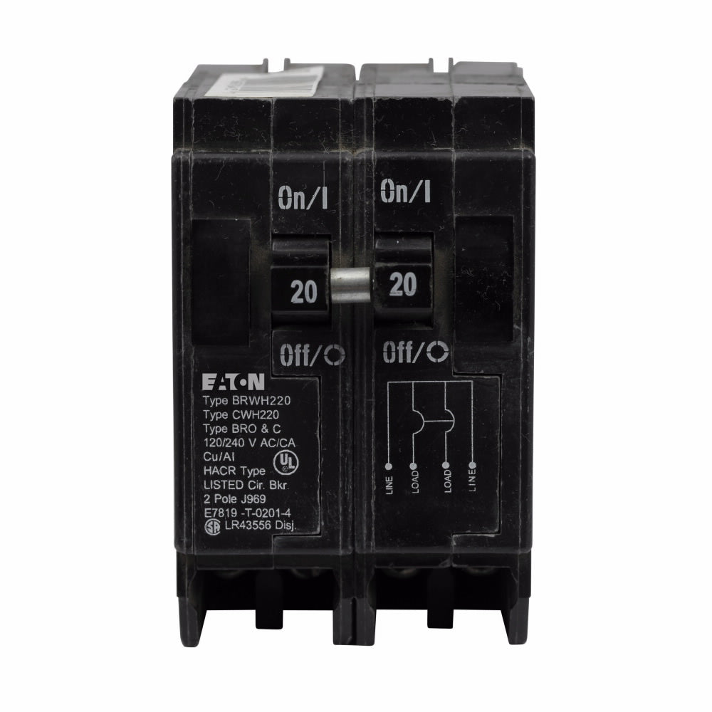 Eaton BWH2200 Type BWH Circuit Breaker, 208 Star/120/240 VAC, 200 A, 25 kA Interrupt, 2 Poles