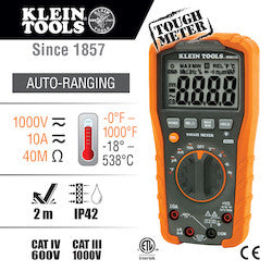 Klein MM600 Digital Multimeter, Auto-Ranging, 1000V