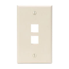 Leviton 41080-2TP Single-Gang QUICKPORT Wallplate, 2-Port, Light Almond