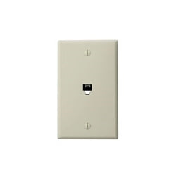 Leviton 40249-T Standard Telephone Wall Jack, 1 Gang, 2-3/4 in W, Light Almond