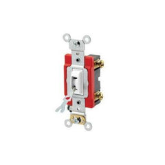 Leviton 1221-2WL Locking Toggle Switch, 20A, 120/277V, White