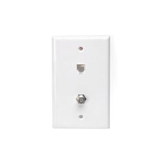 Leviton 40258-W Standard Telephone Wall Jack 6P6C x F Connector White