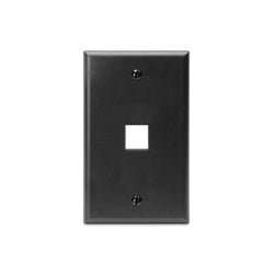 Leviton 41080-1EP Single-Gang QuickPort Wall Plate, 1-Port, Black