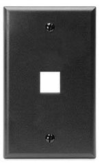 Leviton 41080-1EP Single-Gang QuickPort Wall Plate, 1-Port, Black