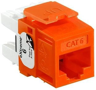 Leviton 61110-RO6 eXtreme CAT6 QuickPort Jack, Orange