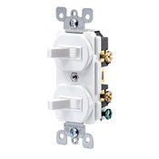 Leviton 5224-2T 1-Pole Combination Stacked Toggle Switches Device 20 A 125 VAC