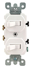 Leviton 5224-2W 1-Pole Combination Stacked Toggle Switches Device 15A 120/277V 5224-2W