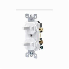 Leviton 5224-2W 1-Pole Combination Stacked Toggle Switches Device 15A 120/277V 5224-2W